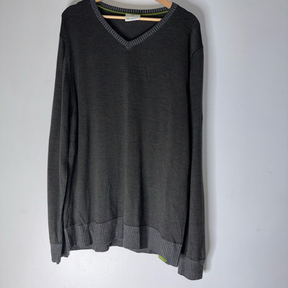 Kathmandu Men’s Green V Neck Merino Wool Sweater 2XL‎